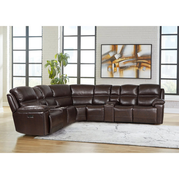 Lucky Star Piece Faux Leather Reclining Sectional Wayfair